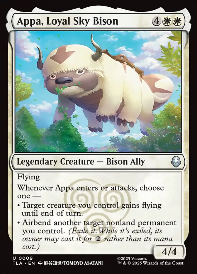 Appa, Loyal Sky Bison, Avatar: The Last Airbender Card Art