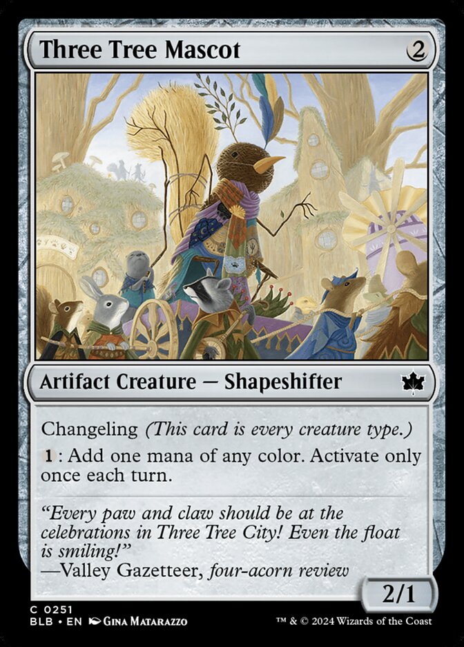 Three Tree Mascot, Bloomburrow Card Art