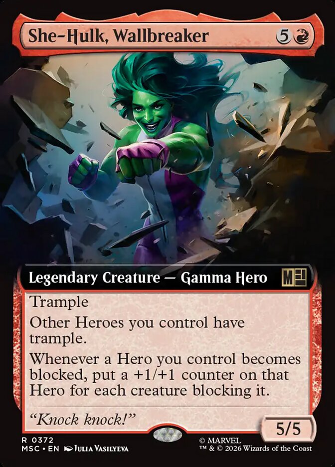 She-Hulk, Wallbreaker, Marvel Super Heroes Commander Card Art