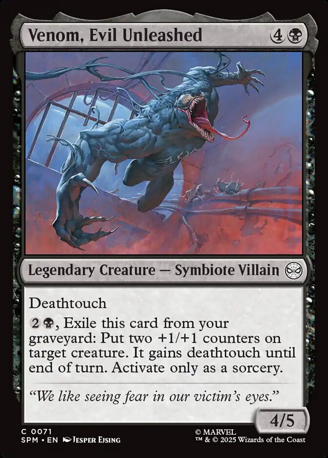Venom, Evil Unleashed, Marvel'S Spider-Man Card Art