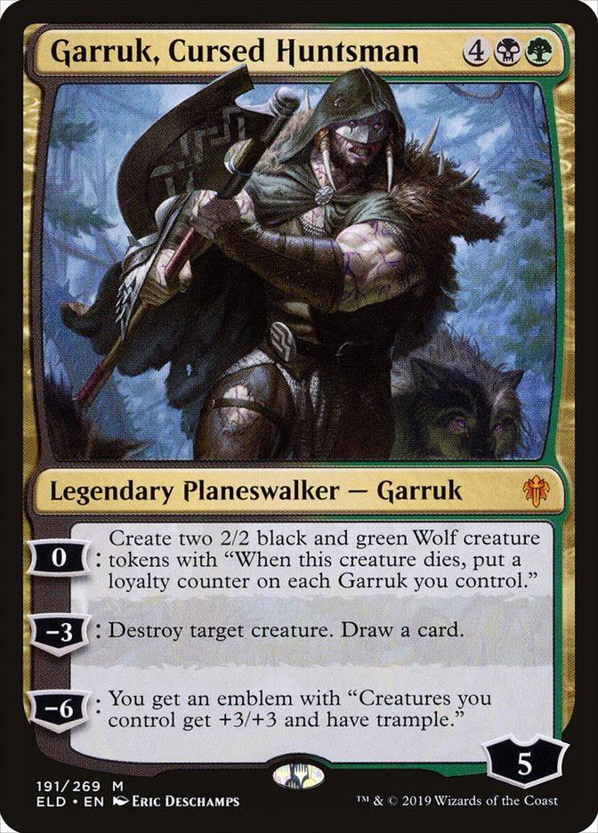 Garruk, Cursed Huntsman, Throne Of Eldraine Card Art