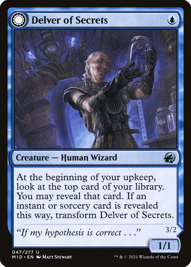 Delver of Secrets // Insectile Aberration, Innistrad: midnight hunt Card Art