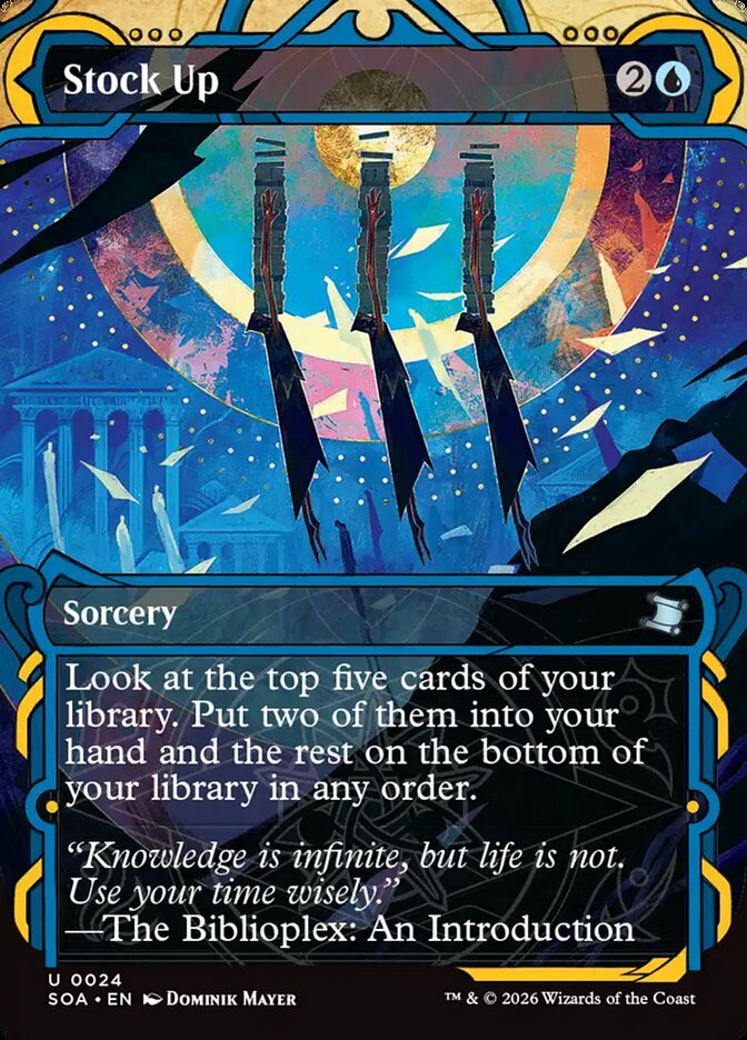 Stock Up, Secrets Of Strixhaven Mystical Archive Card Art