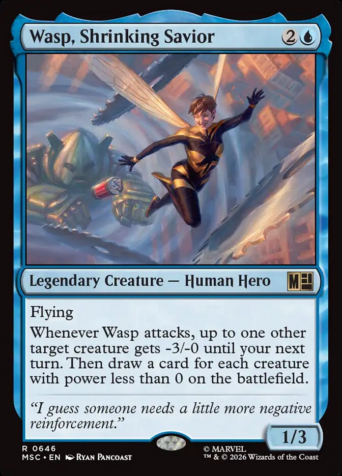 Wasp, Shrinking Savior, Marvel Super Heroes Commander Card Art