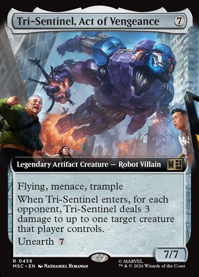 Tri-Sentinel, Act of Vengeance, Marvel Super Heroes Commander Card Art