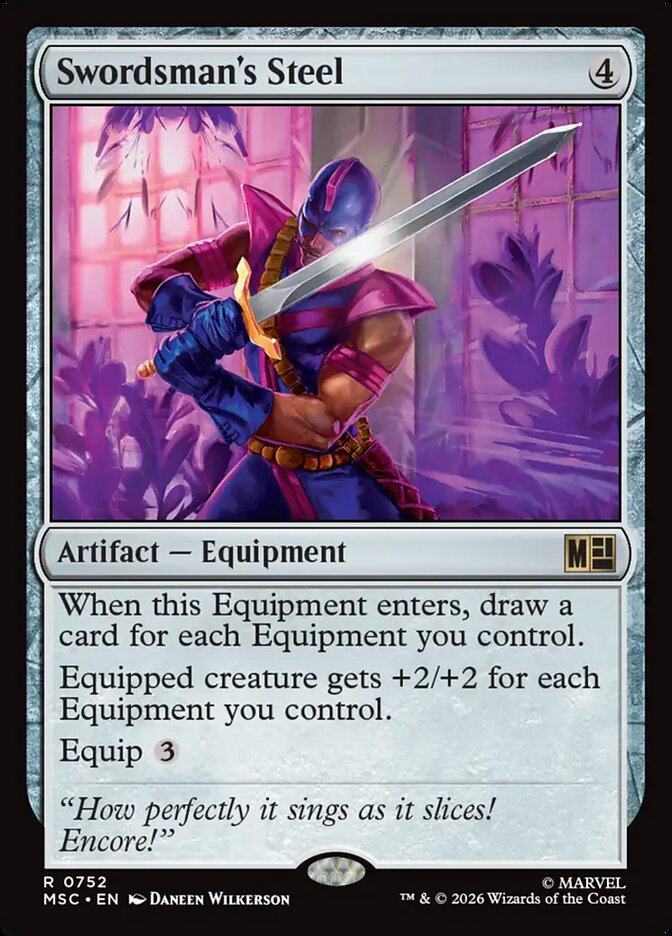 Swordsman's Steel, Marvel Super Heroes Commander Card Art