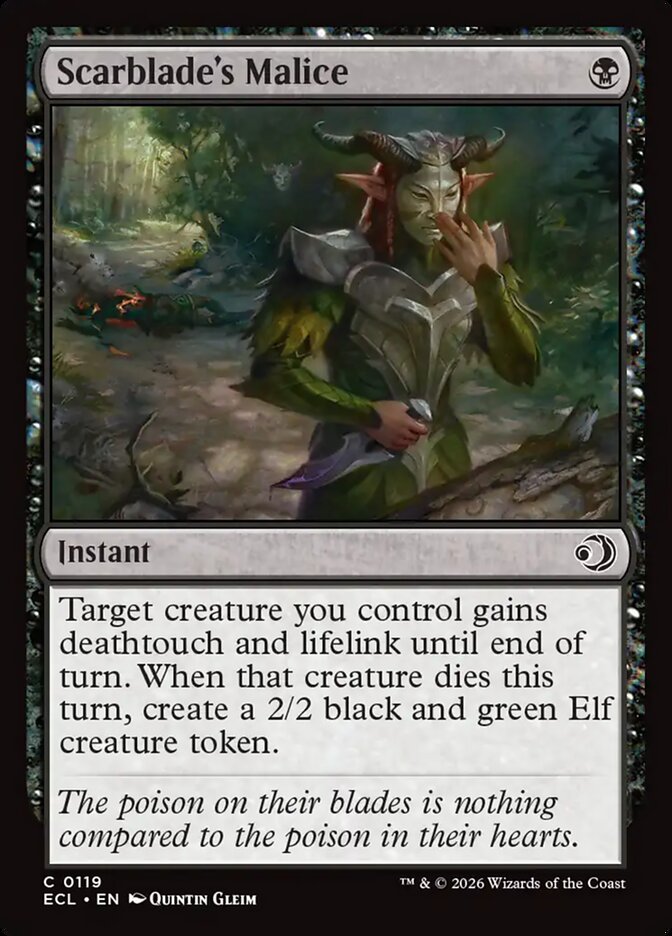 Scarblade's Malice, Lorwyn Eclipsed Card Art