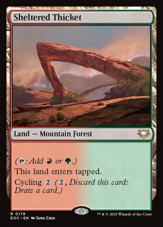 Sheltered Thicket, Edge Of Eternities Commander Card Art