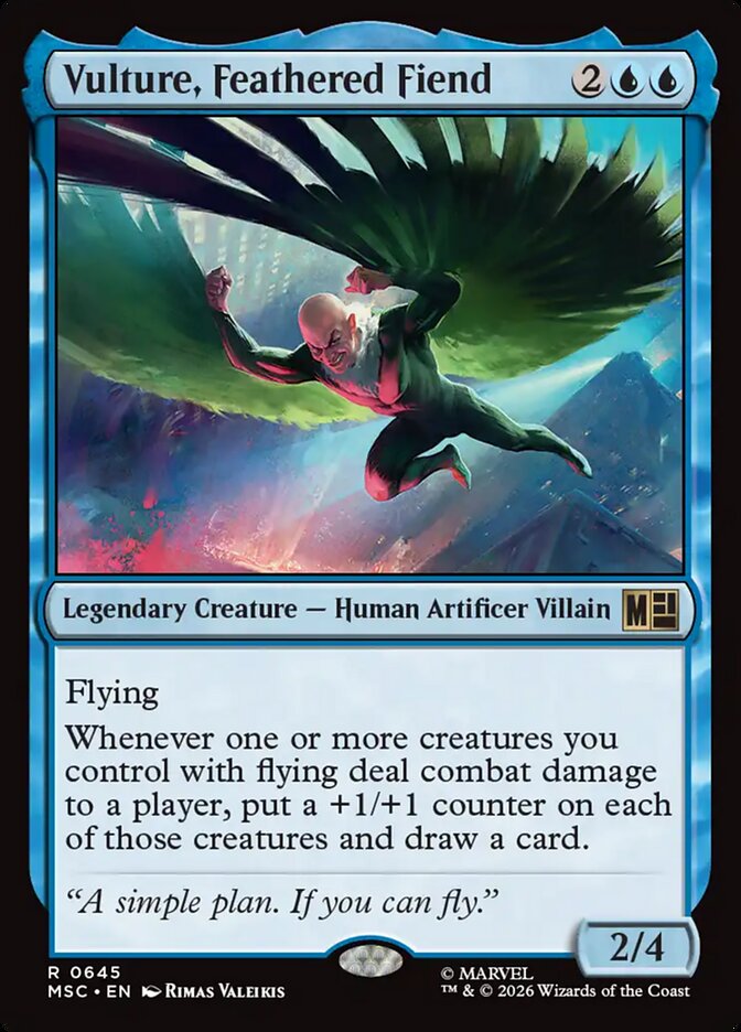 Vulture, Feathered Fiend, Marvel Super Heroes Commander Card Art