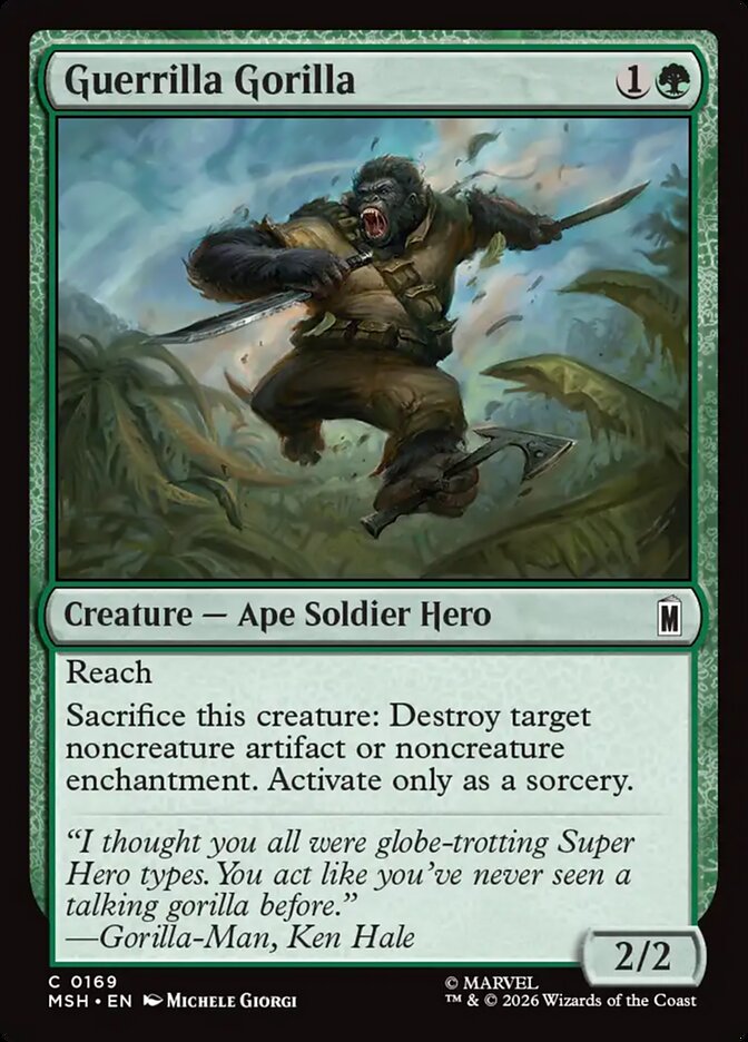 Guerrilla Gorilla, Marvel Super Heroes Card Art