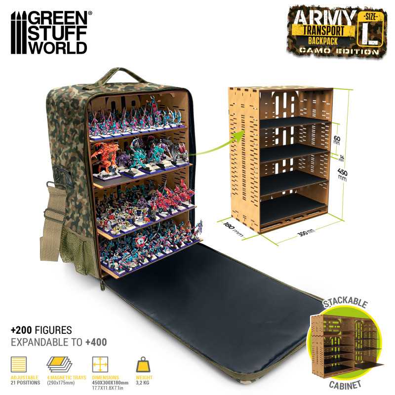 Green Stuff World - Army Transport Backpack - Camo - Large – Manatorsk