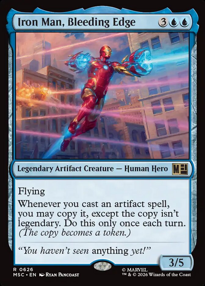 Iron Man, Bleeding Edge, Marvel Super Heroes Commander Card Art