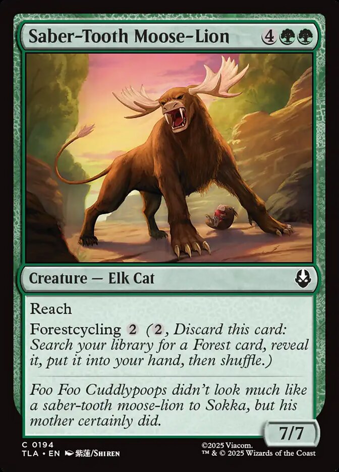 Saber-Tooth Moose-Lion, Avatar: The Last Airbender Card Art