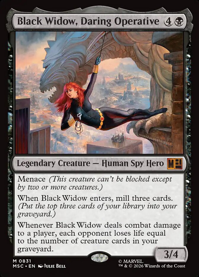 Black Widow, Daring Operative, Marvel Super Heroes Commander Card Art