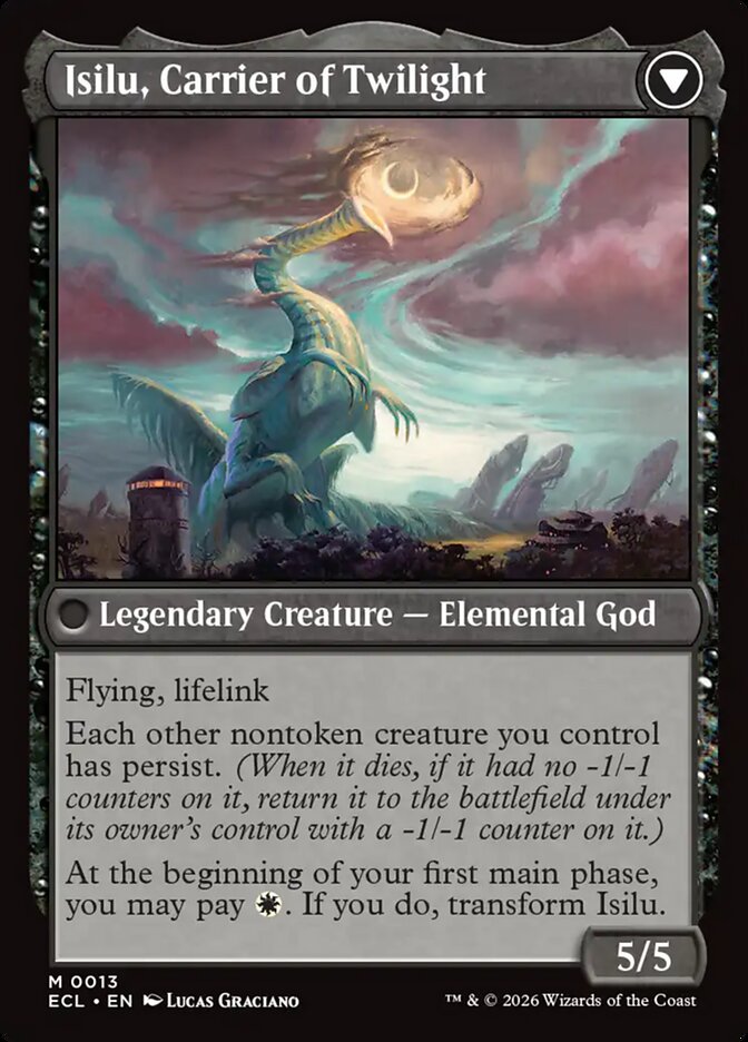Eirdu, Carrier of Dawn // Isilu, Carrier of Twilight, Lorwyn Eclipsed Card Art