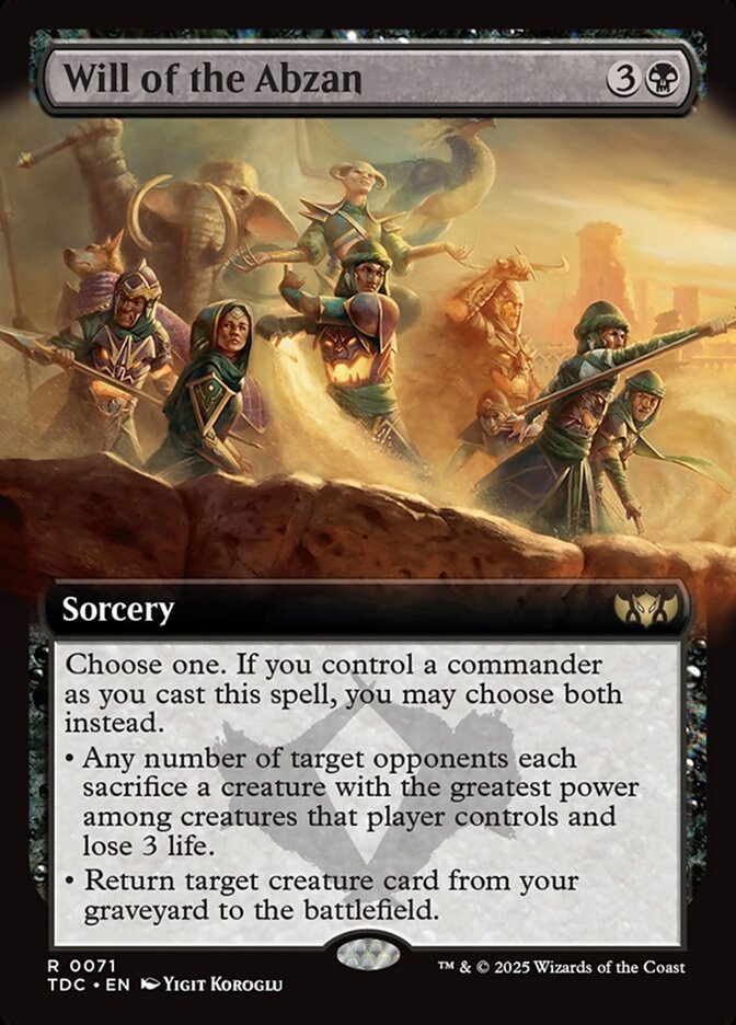 Will of the Abzan, Tarkir: dragonstorm commander Card Art