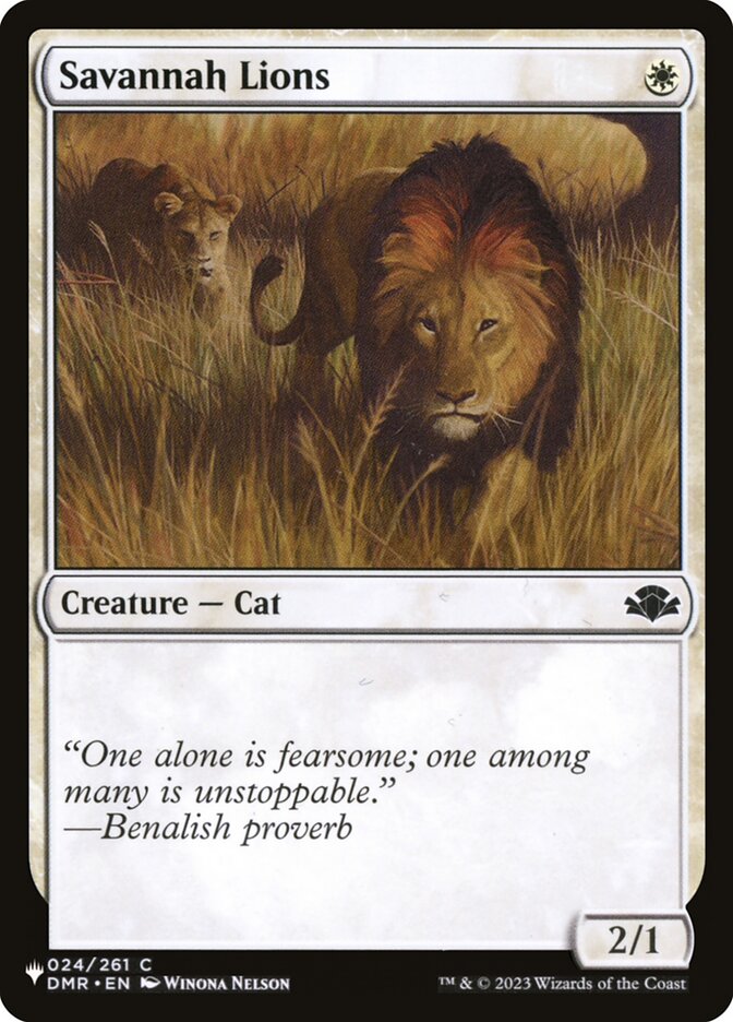 Savannah Lions, The list Card Art