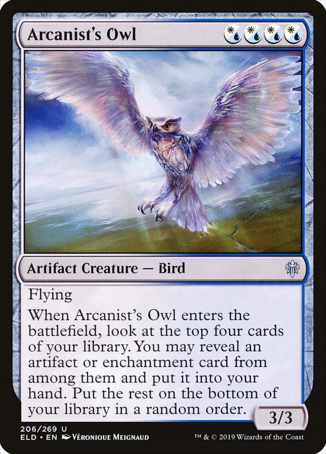 Arcanist's Owl, Throne of eldraine Card Art