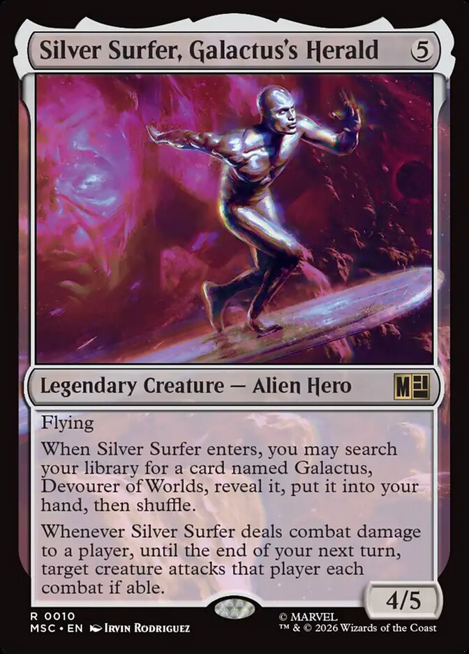 Silver Surfer, Galactus's Herald, Marvel Super Heroes Commander Card Art