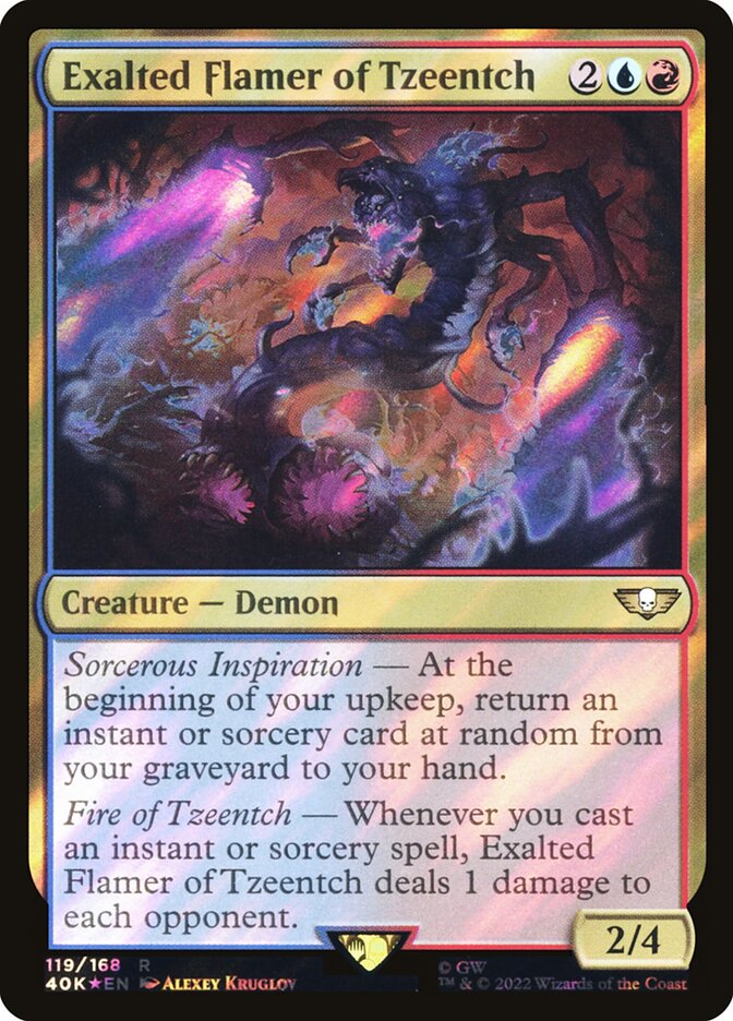 Exalted Flamer of Tzeentch, Warhammer 40,000 Commander Card Art