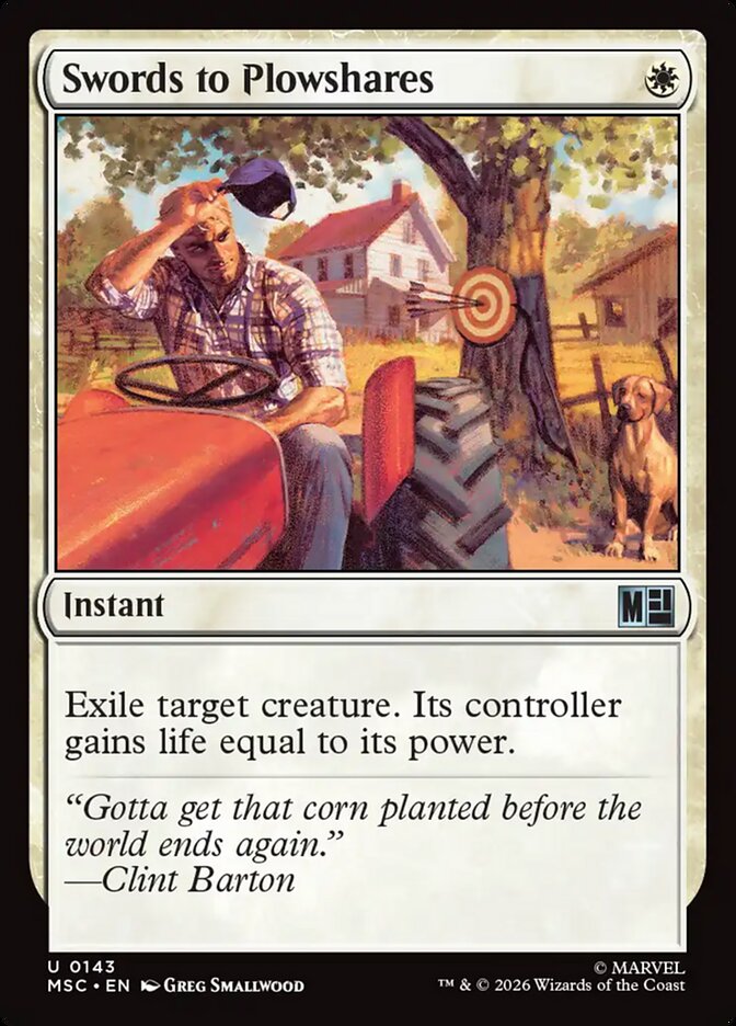 Swords to Plowshares, Marvel Super Heroes Commander Card Art