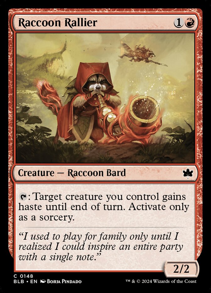 Raccoon Rallier, Bloomburrow Card Art