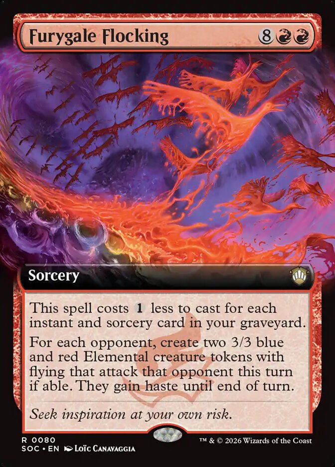 Furygale Flocking, Secrets Of Strixhaven Commander Card Art