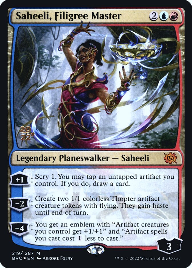 Saheeli, Filigree Master, The brothers' war promos Card Art