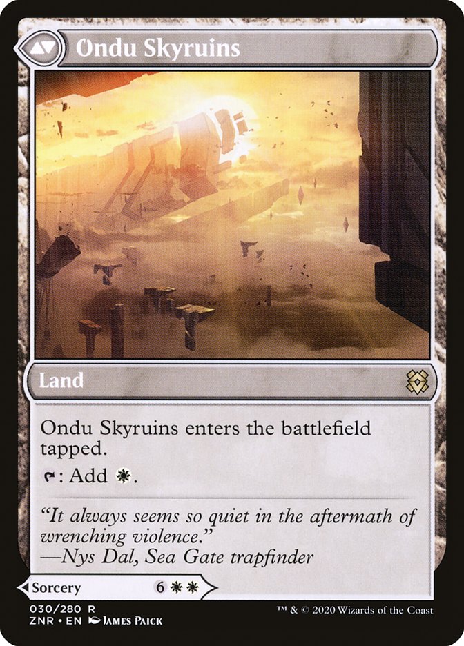 Ondu Inversion // Ondu Skyruins, Zendikar rising Card Art