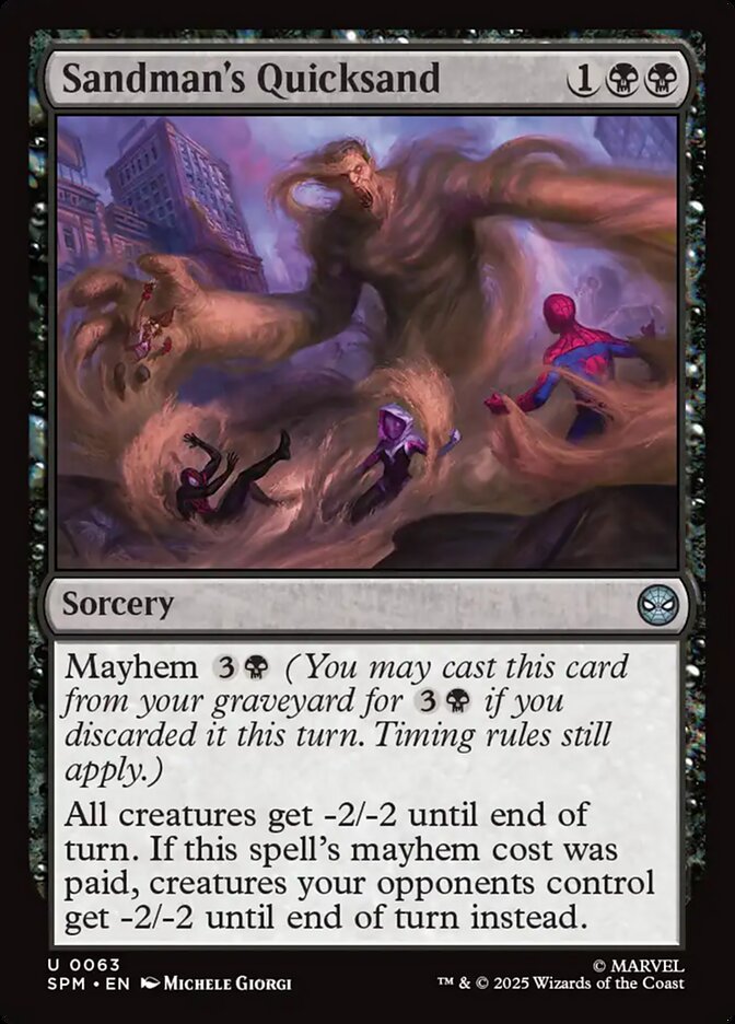 Sandman's Quicksand, Marvel'S Spider-Man Card Art