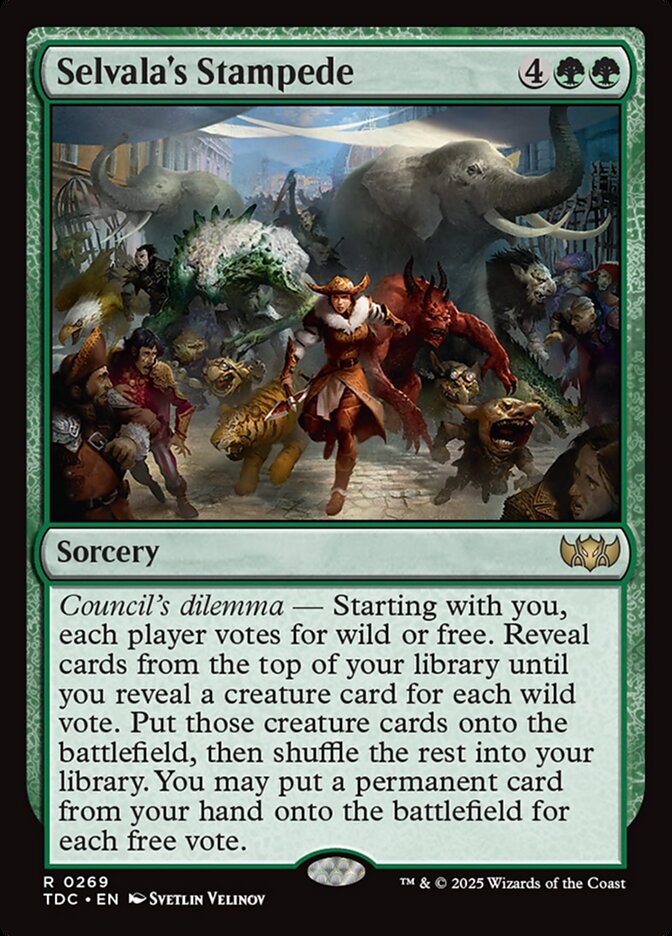 Selvala's Stampede, Tarkir: dragonstorm commander Card Art