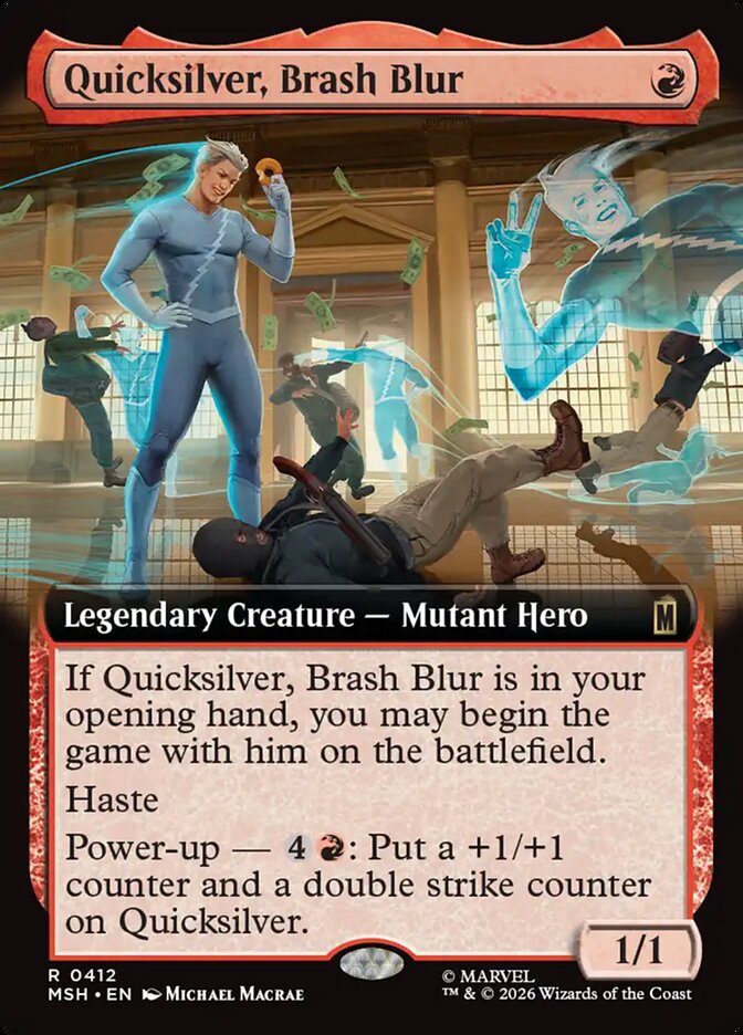 Quicksilver, Brash Blur, Marvel Super Heroes Card Art