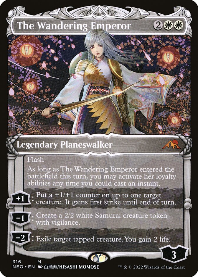 The Wandering Emperor, Kamigawa: neon dynasty Card Art
