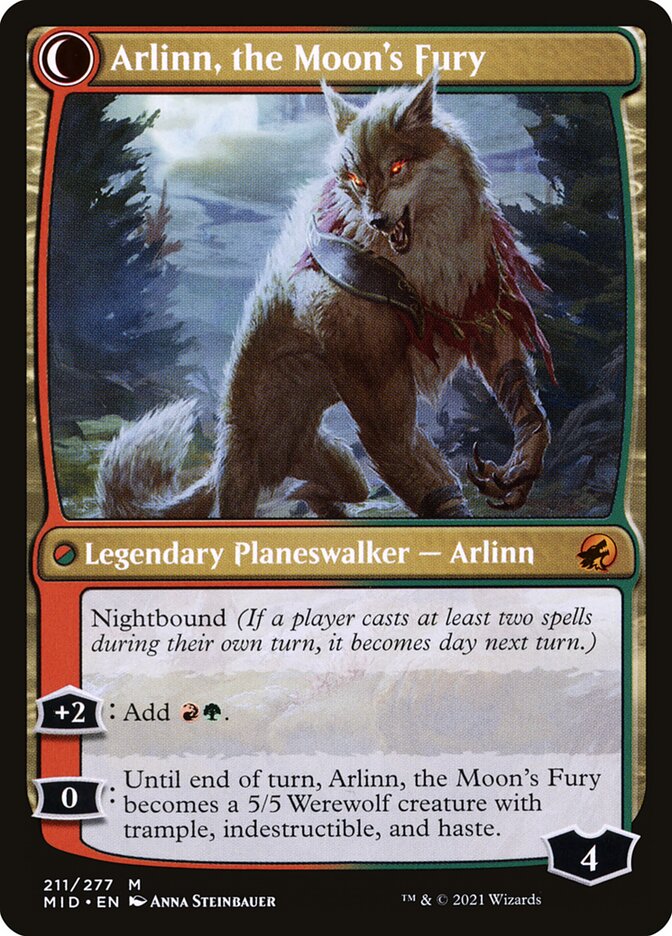 Arlinn, the Pack's Hope // Arlinn, the Moon's Fury, The List Card Art