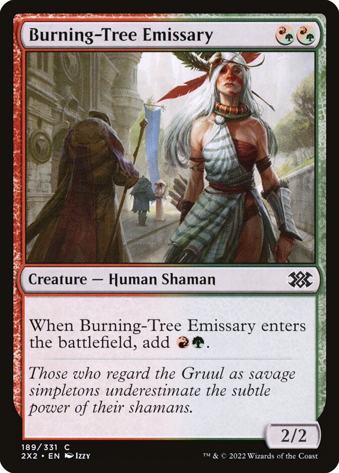Burning-Tree Emissary, Double masters 2022 Card Art