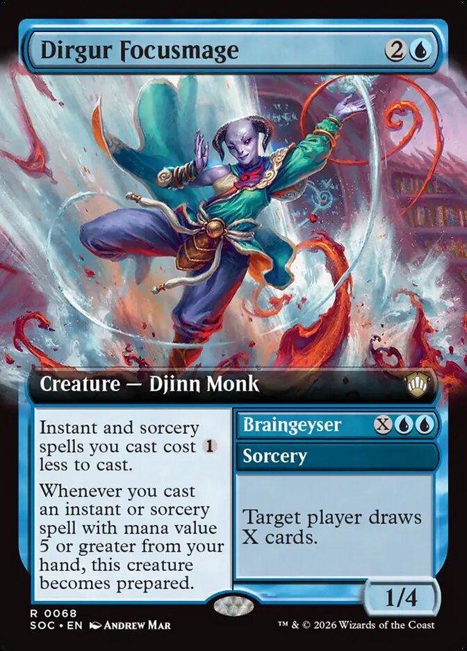 Dirgur Focusmage // Braingeyser, Secrets Of Strixhaven Commander Card Art