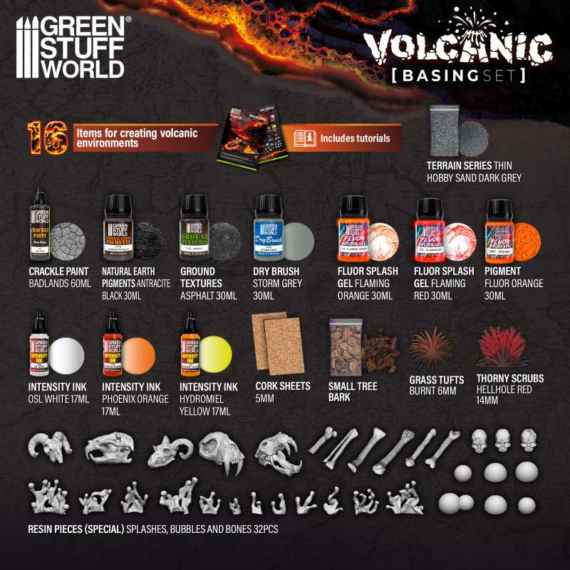 Green Stuff World - Basing Set - Volcanic