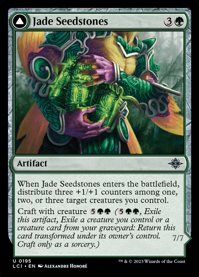 Jade Seedstones // Jadeheart Attendant, The lost caverns of ixalan Card Art