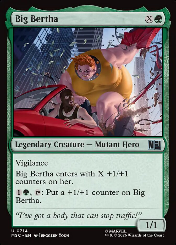 Big Bertha, Marvel Super Heroes Commander Card Art