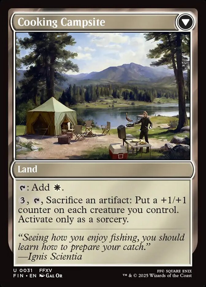 Sidequest: Catch a Fish // Cooking Campsite, Final fantasy Card Art