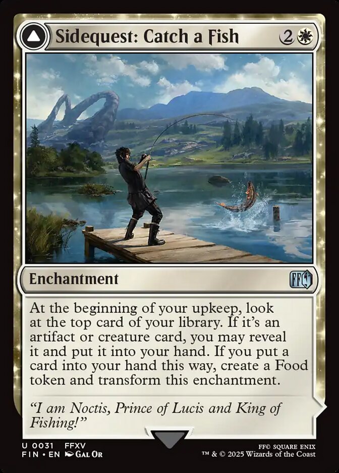 Sidequest: Catch a Fish // Cooking Campsite, Final fantasy Card Art