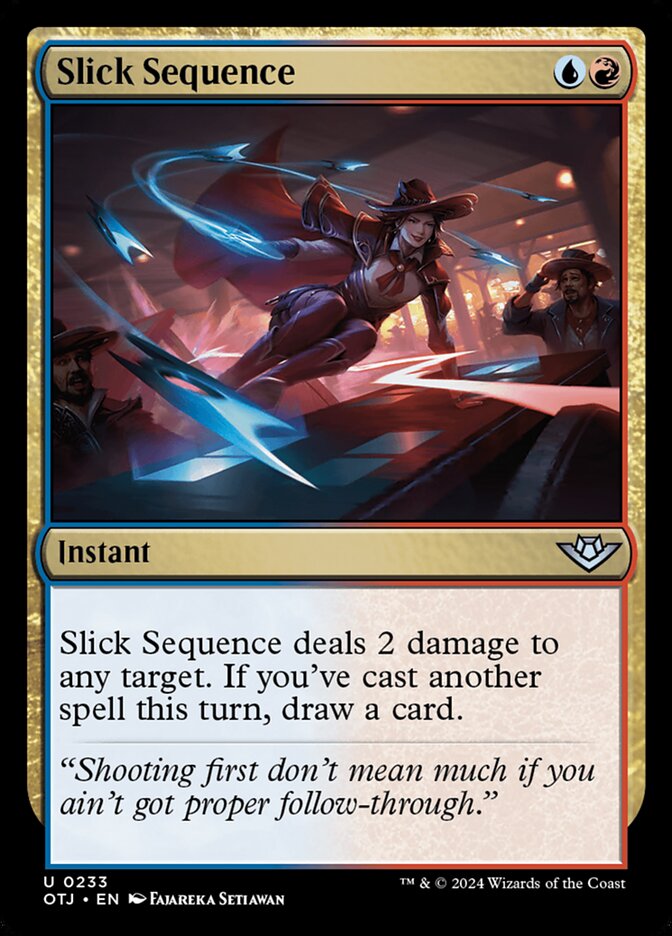 Slick Sequence, Outlaws of thunder junction Card Art