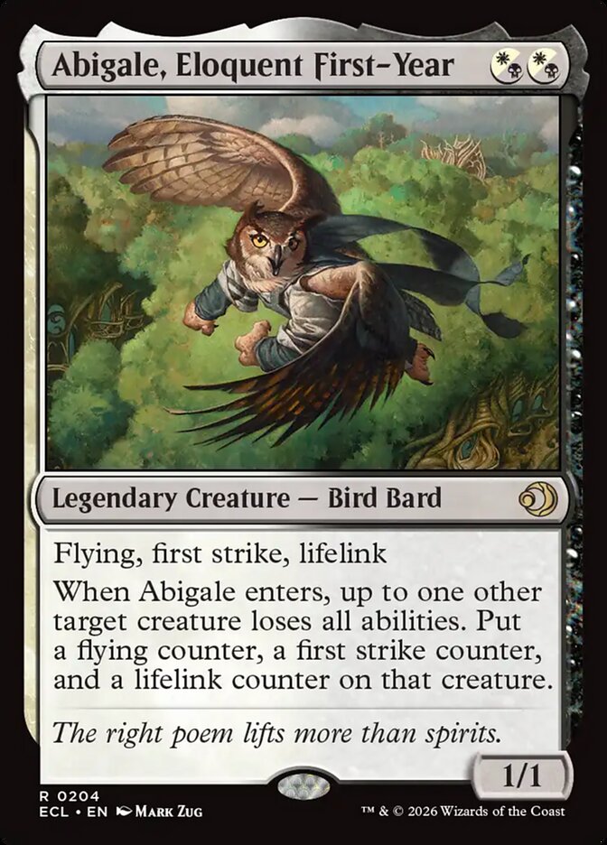 Abigale, Eloquent First-Year, Lorwyn Eclipsed Card Art