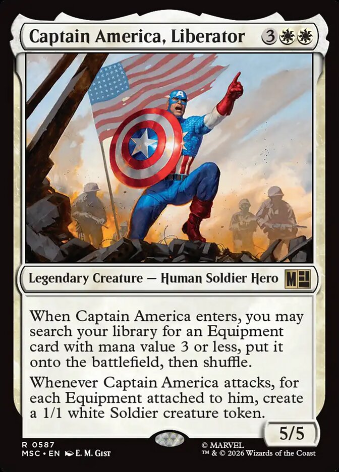 Captain America, Liberator, Marvel Super Heroes Commander Card Art