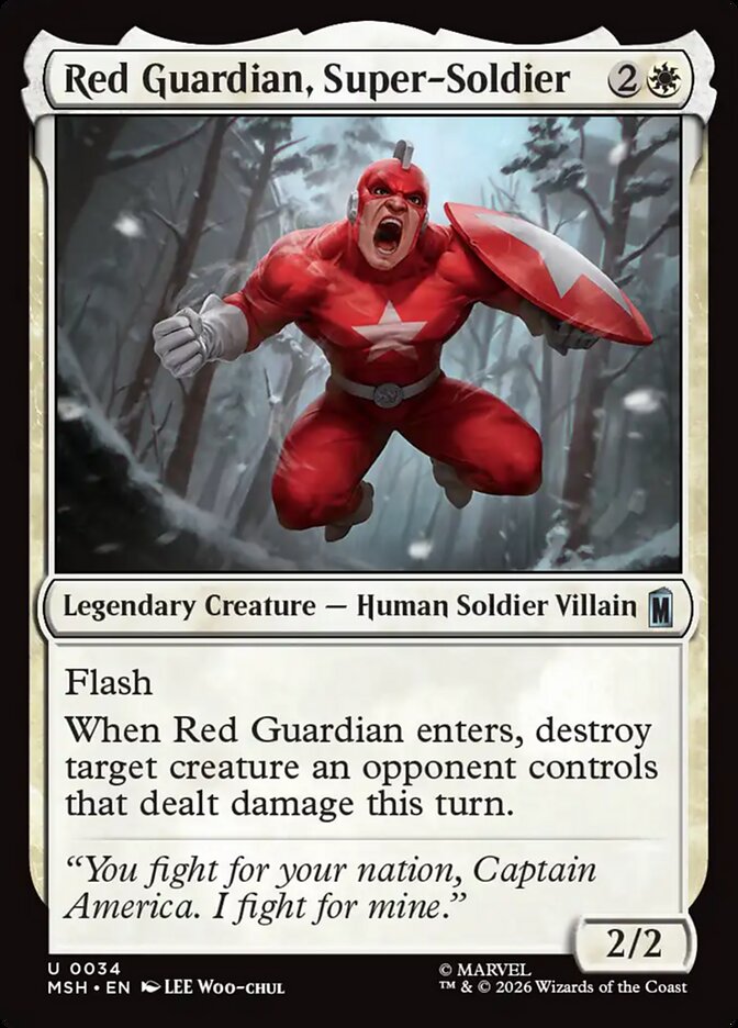 Red Guardian, Super-Soldier, Marvel Super Heroes Card Art