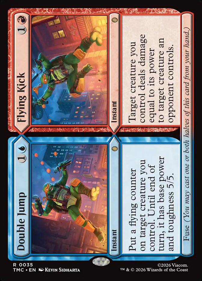 Double Jump // Flying Kick, Teenage Mutant Ninja Turtles Eternal Card Art