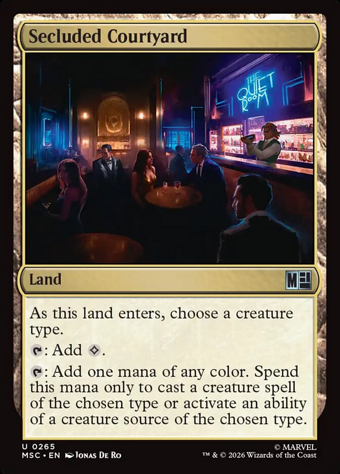 Secluded Courtyard, Marvel Super Heroes Commander Card Art