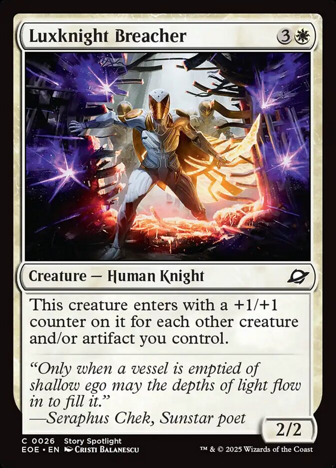 Luxknight Breacher, Edge Of Eternities Card Art