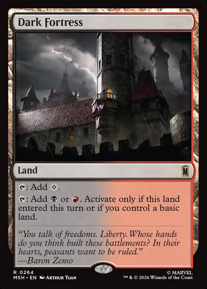 Dark Fortress, Marvel Super Heroes Card Art