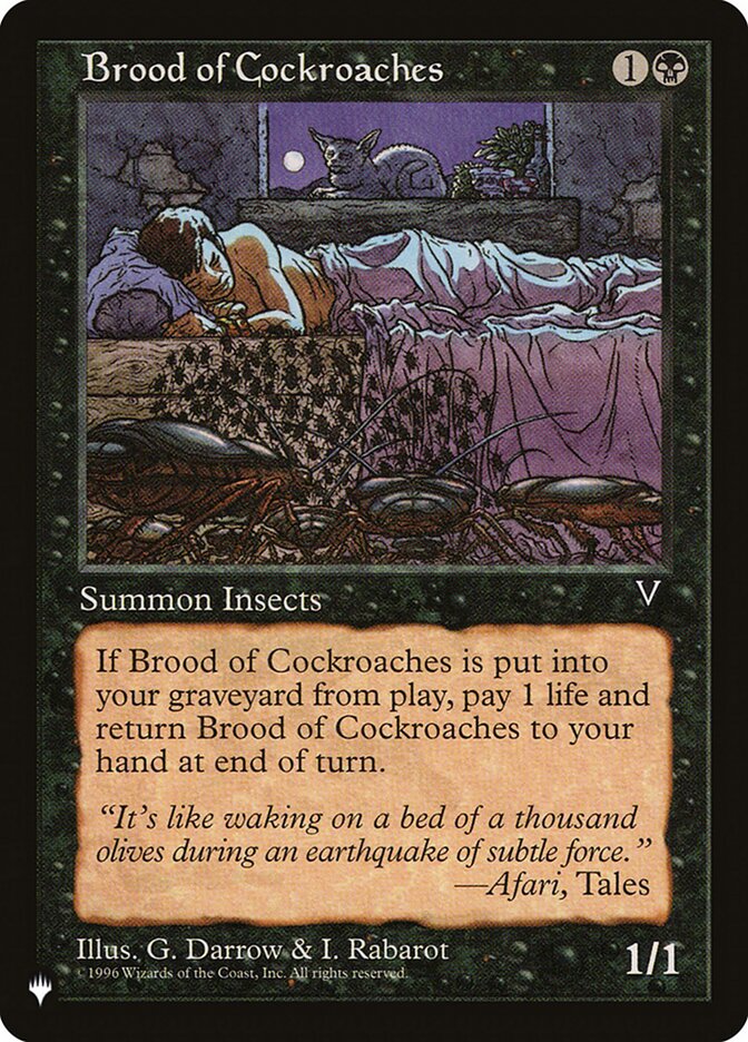 Brood of Cockroaches, The list Card Art